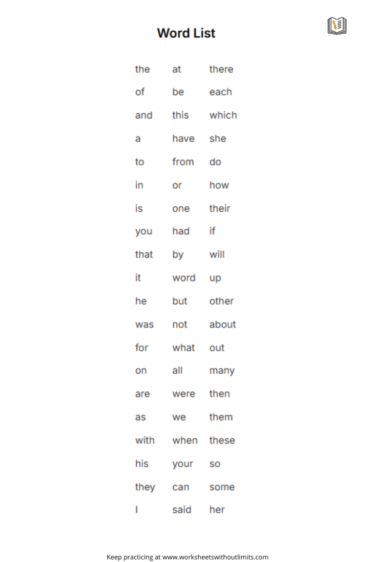 First Grade Sight Words Worksheets – Free Printables