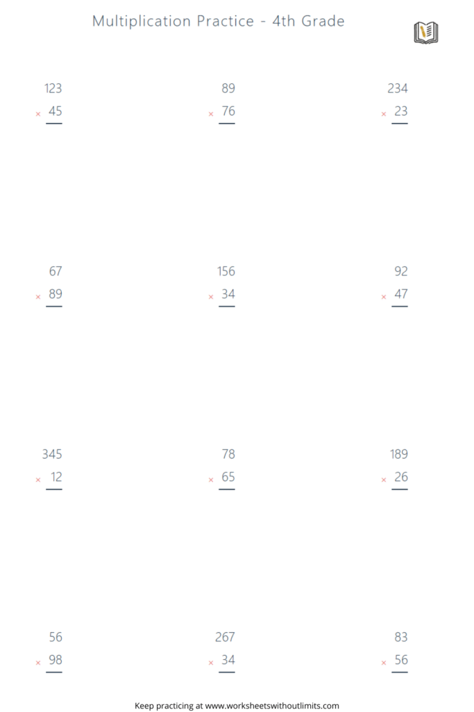 4 grade multiplication worksheets (2)