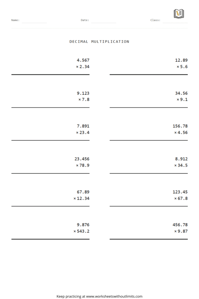 Multiplication decimals
