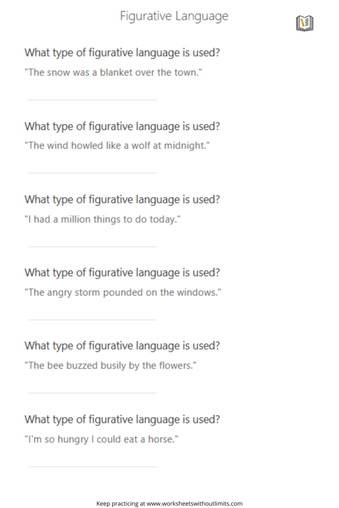 figurative language 5th grade worksheets