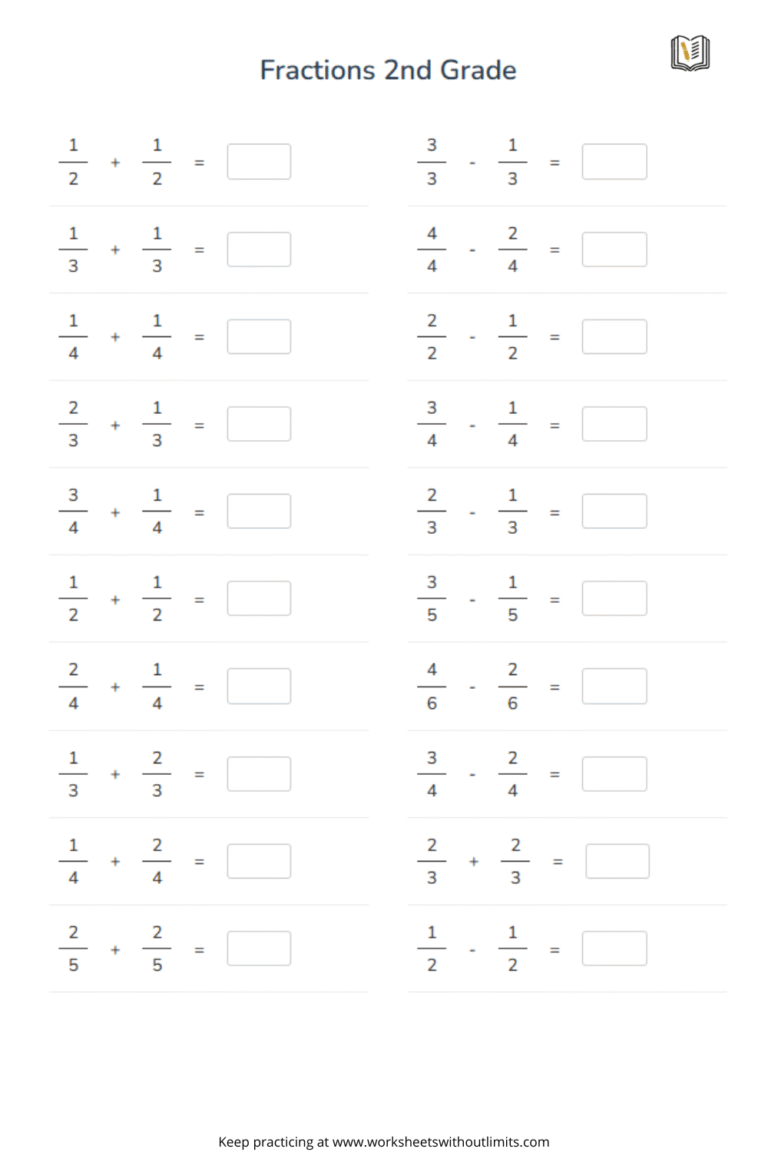 2nd Grade Fraction Worksheets – Free & Printable