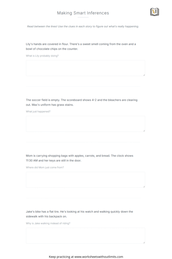 inferences worksheet