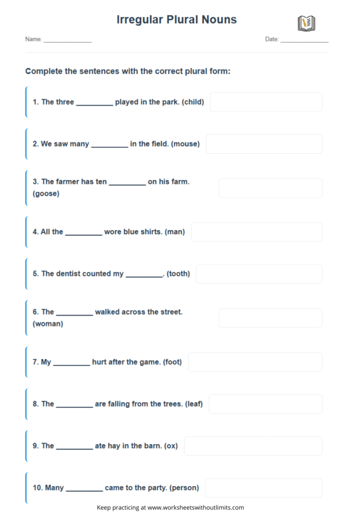irregular plural nouns