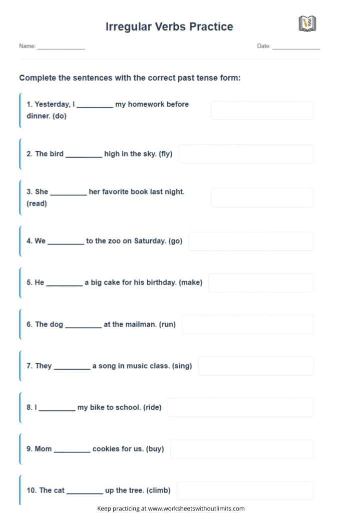 irregular verb to be worksheets
