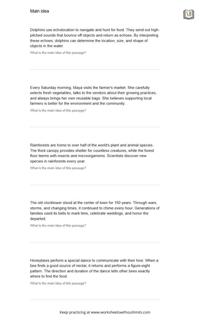 main idea for 2nd graders