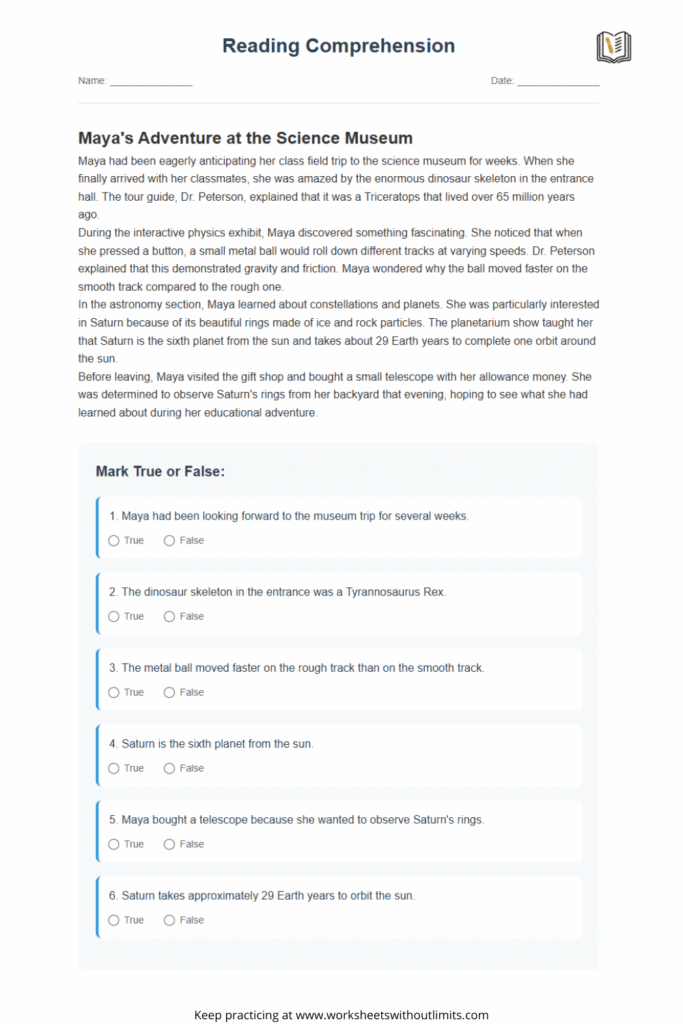 reading comprehension 3rd grade