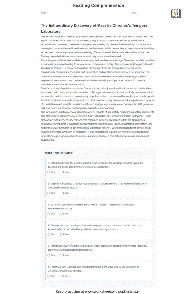 reading comprehension 5