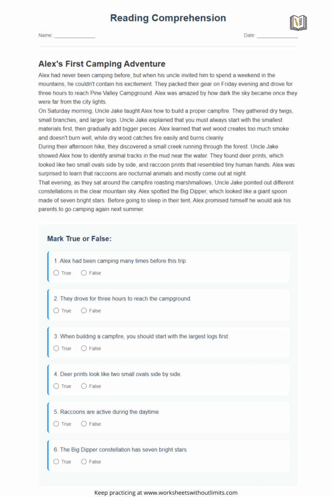 reading comprehension for class 3
