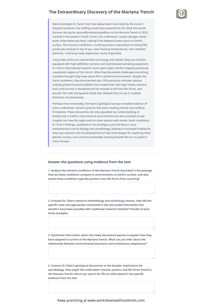 reading comprehension worksheets grade 5