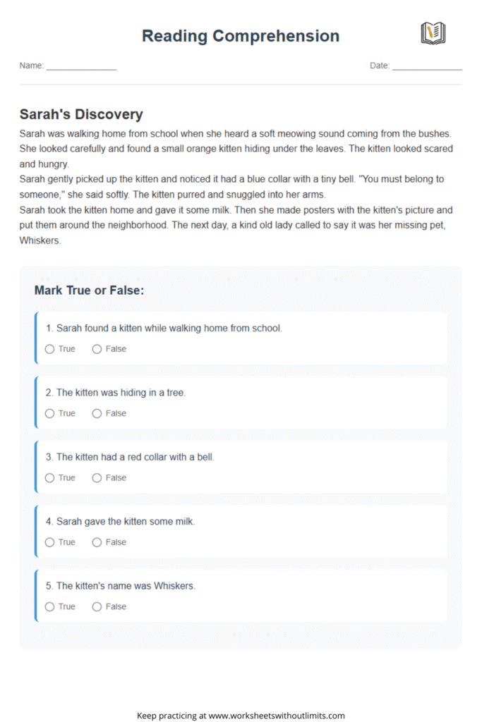 second grade reading comprehension